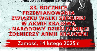 Zamość – Zaproszenie na Uroczystości